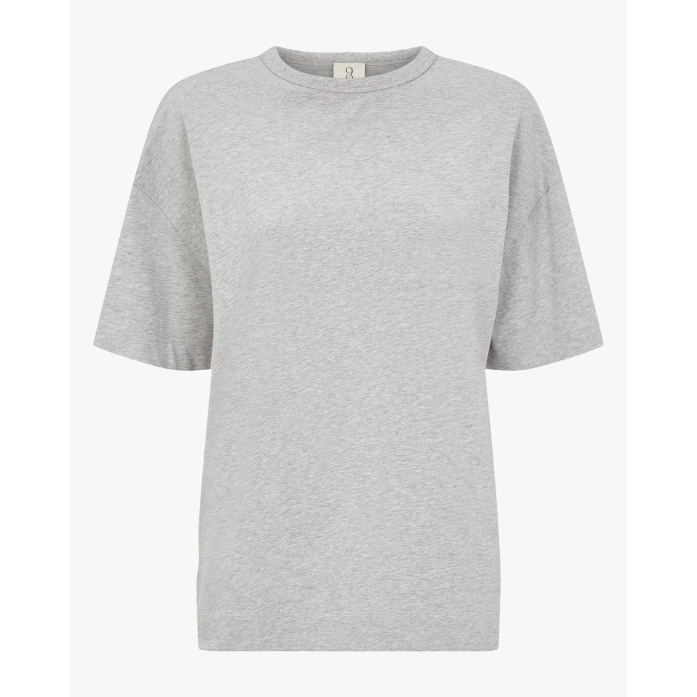 NINETY PERCENT Oversized Grey Marl Organic Cotton T Shirt Size S